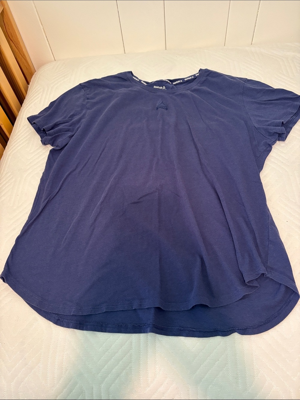 Reebok Women's Navy Short Sleeve Crew Tee with Subtle Logo